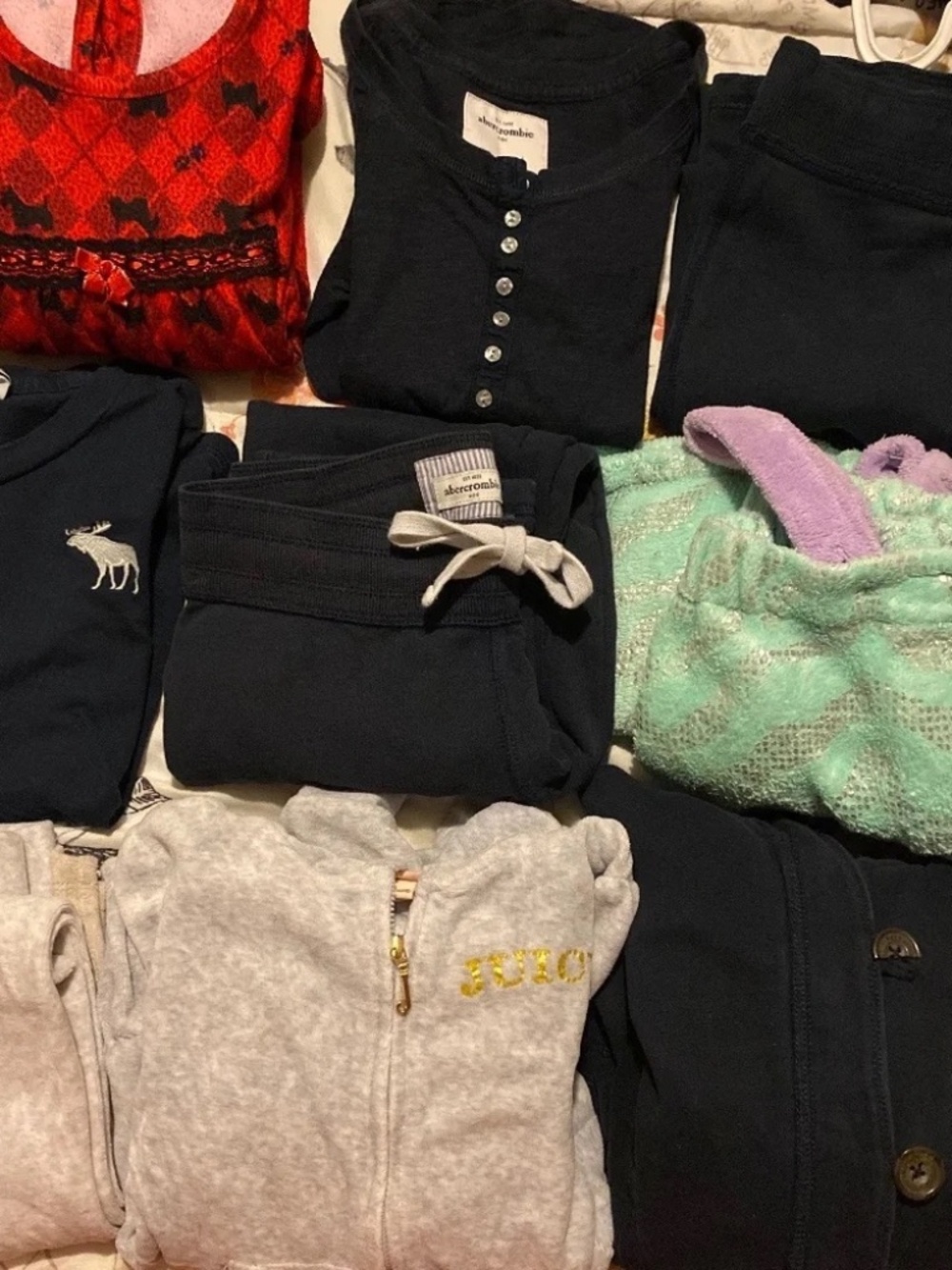 SIZE 7 GIRLS BUNDLE JUICY COUTURE, ABERCROMBIE, JUSTICE 9 PIECES LOT1025